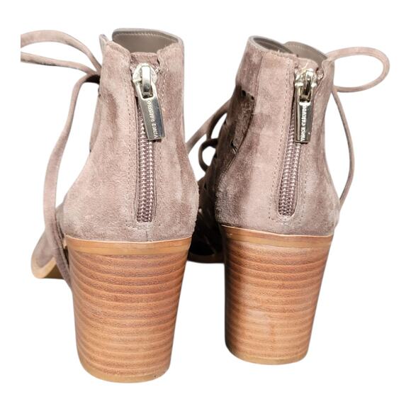 Vince Camuto Tressa Lace Up Bootie Gladiator‎ Block Heel Taupe Suede Women's 7M - Picture 13 of 13